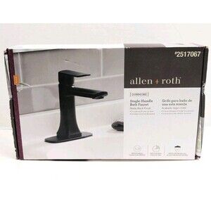 Allen + Roth Dunmore Matte Black Single Handle 1-Handle Bath Faucet *New*